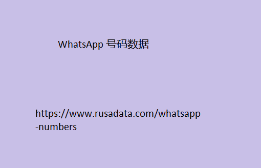 WhatsApp 号码数据